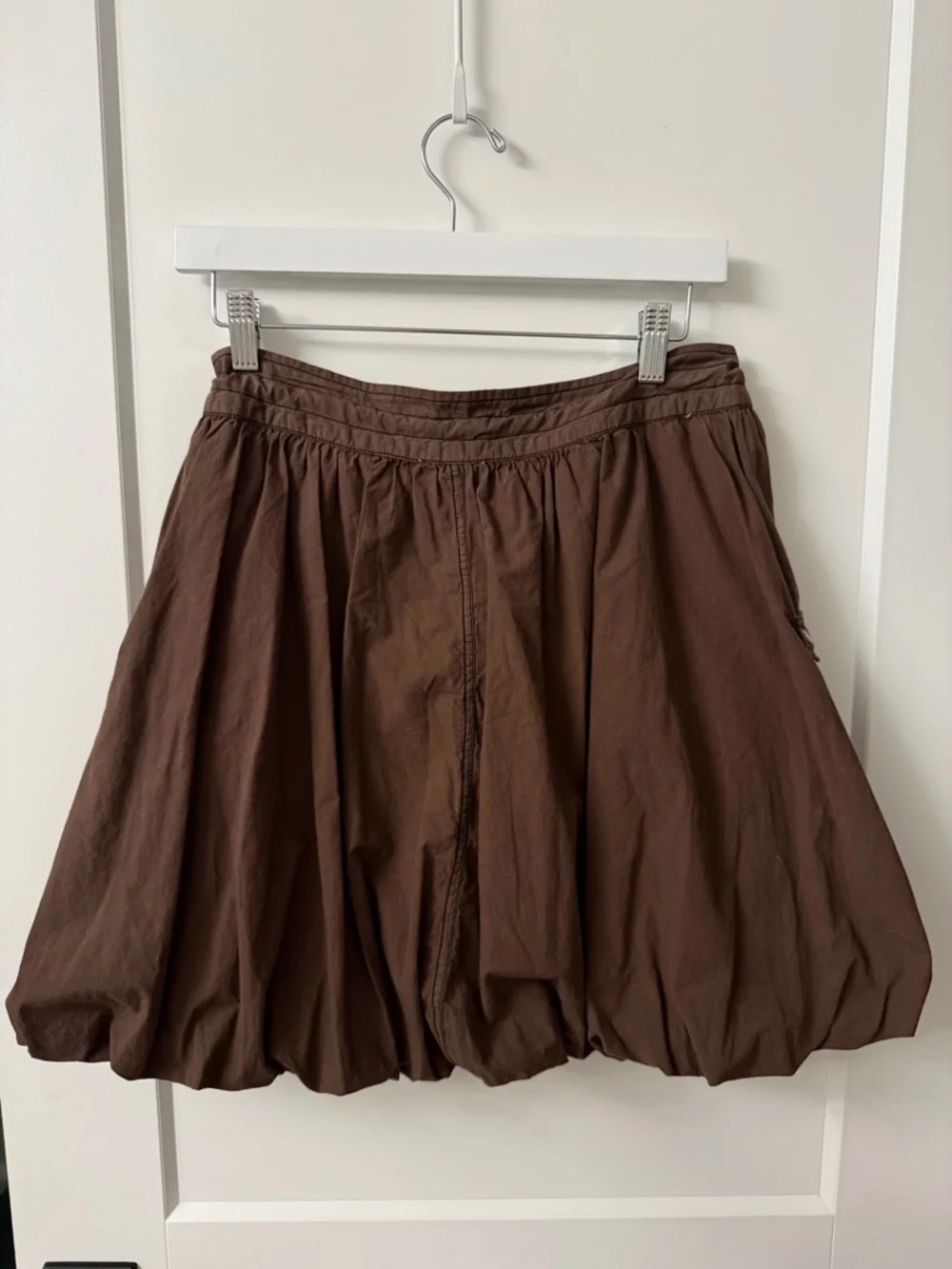 Pilcro Anthropologie Parachute Bubble Mini Skirt Chocolate Brown Size 6